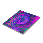 Carreau Magenta super rétro Abstrait et spirale violette (Côté)