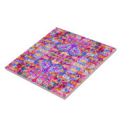 Carreau Magie colorée abstraite florale (Côté)