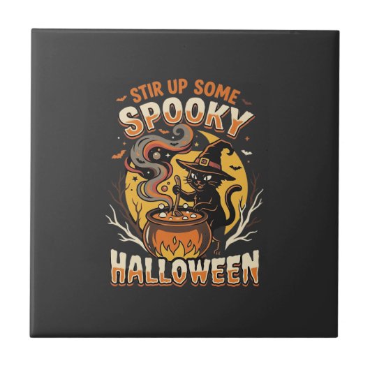 Carreau Magie de sort de minuit d'Halloween (Devant)