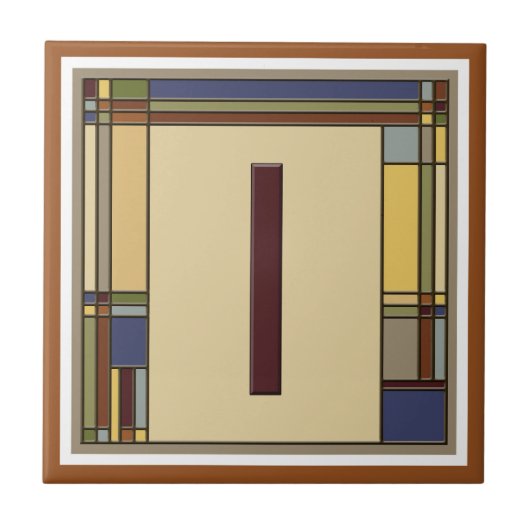 Carreau Magnifique art et artisanat Géométrique Initiale I (Devant)