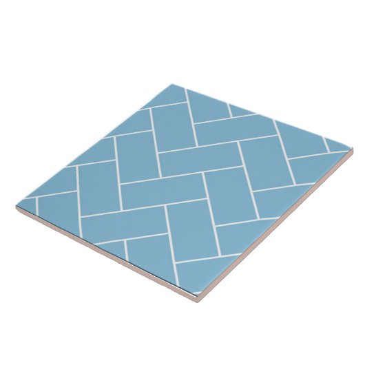 Carreau Magnifique Bleu Herringbone Design Carrelage en cé (Côté)