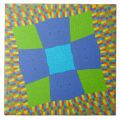 Carreau Magnifique Conception d'Impression Artistique Vert (Devant)