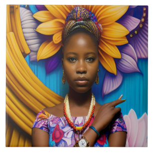 Carreau Magnifique femme africaine avec montre