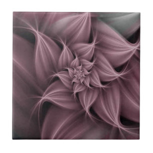 Carreau Magnifique fleur rose fractale 