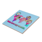 Carreau Magnifique Multicolor World Map Photo Collage (Côté)