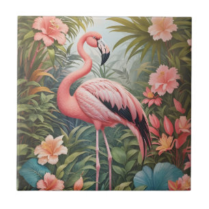 Carreau Magnifique oiseau de Flamant rose rose tropical