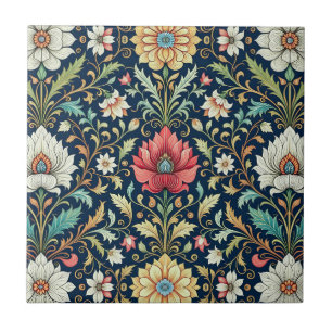 Carreau Magnifiques fleurs blanches et roses motif floral