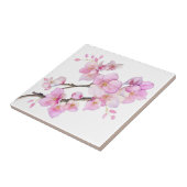 Carreau Magnifiques fleurs de cerisier à l'aquarelle rose (Côté)