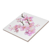 Carreau Magnifiques fleurs de cerisier à l'aquarelle rose (Côté)