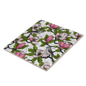 Carreau Magnolia en floraison et tireur (Côté)