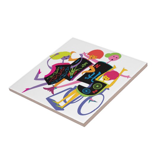 Carreau Mah Jongg Bonne Danse Carrelage blanc (Côté)