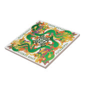 Carreau Mah Jongg Carrelage de dragon vert (Côté)