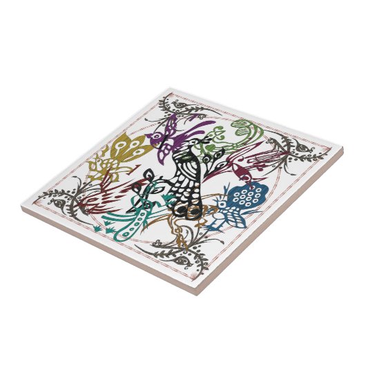 Carreau Mah Jongg One Bams Birds Tile (Côté)