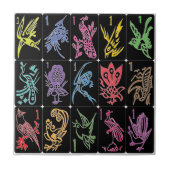 Carreau Mah Jongg One Bams Black/Multi Tile (Devant)