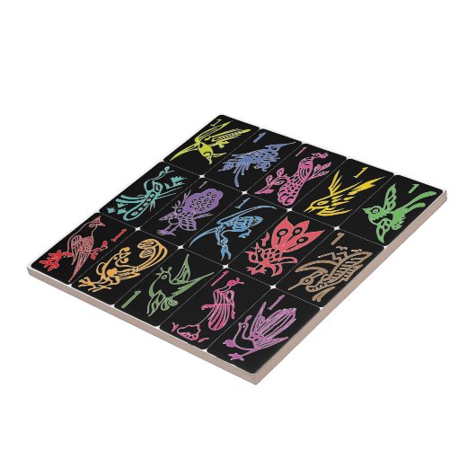 Carreau Mah Jongg One Bams Black/Multi Tile (Côté)