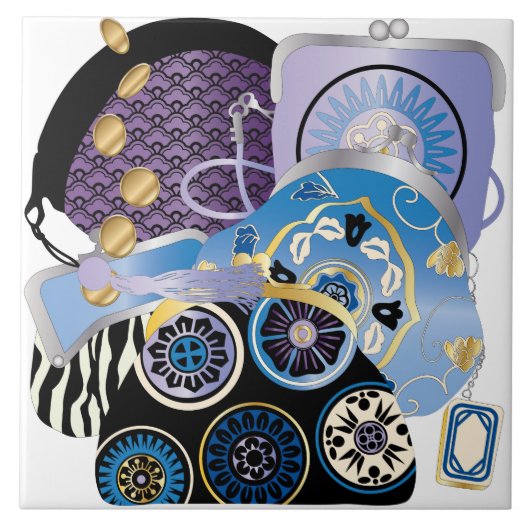 Carreau Mah Jongg Pursuit Carrelage bleu (Devant)