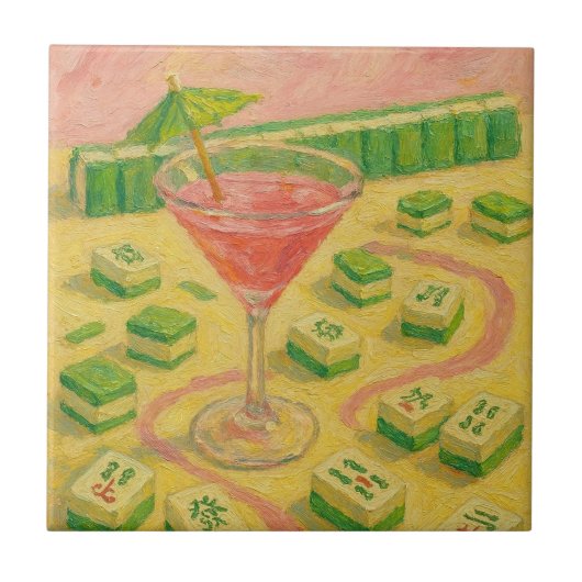 Carreau Mahjong Chic Peinture Cocktail (Devant)