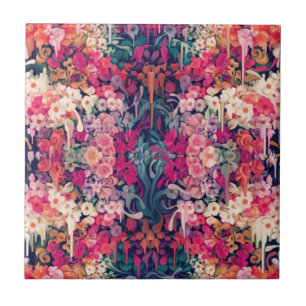 Carreau M'aime peut-être, fondant le motif floral