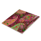 Carreau Main Boho coloré de paix de hippie rétro (Côté)