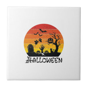 Carreau Main de zombie d'Halloween Pierre tombale Arbre Ch