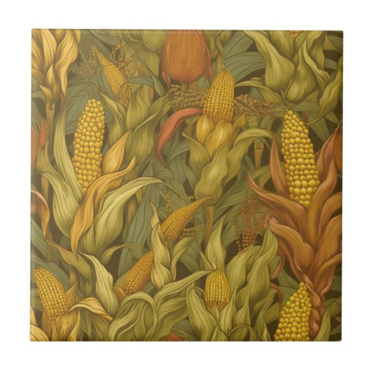 Carreau Maïs d'automne vintage William Morris (Devant)