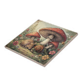 Carreau Maison de Campagne Rétro Champignons et Faune (Côté)