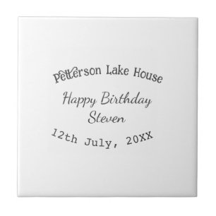 Carreau Maison de lac plage joyeux anniversaire ajouter no