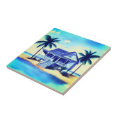 Carreau Maison de plage avec palmiers (Côté)