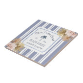Carreau Maison de plage bleu rayé style boho fermier (Côté)