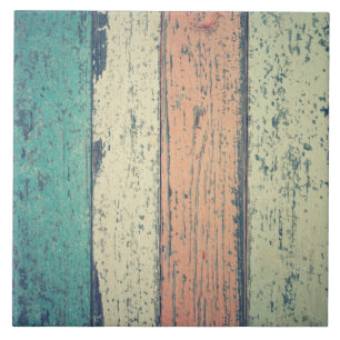 Carreau Maison de plage en bois peint côté océan rayé