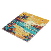 Carreau Maison de plage rétro mignonne (Côté)