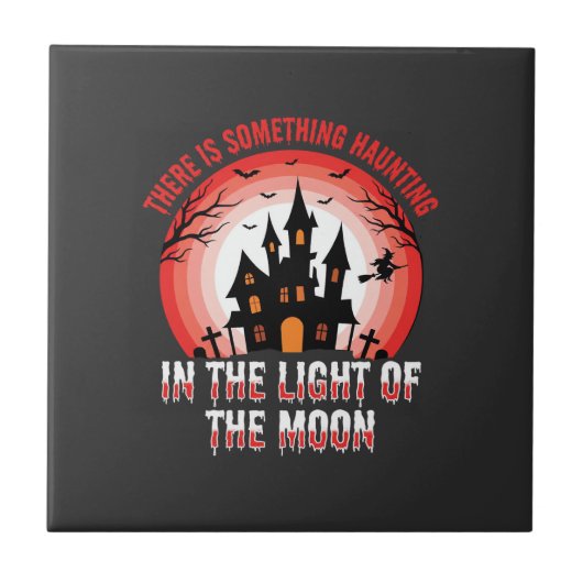 Carreau Maison Hantée Halloween Sorcière Clair de Lune (Devant)