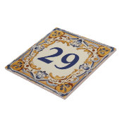 Carreau Maison méditerranéenne bleu et jaune Plaque (Côté)