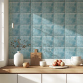 Carreau Maison Moderne Côtière à l'Aquarelle Bleue