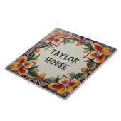 Carreau Maison personnalisée Plaque Fleurs hawaiiennes Flo (Côté)