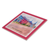 Carreau Maisons Abstraites de rangées d'aquarelle (Côté)