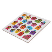 Carreau Maisons d'oiseaux colorées Design (Côté)