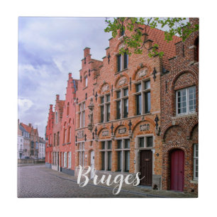 Carreau Maisons médiévales en briques colorées à Bruges, B