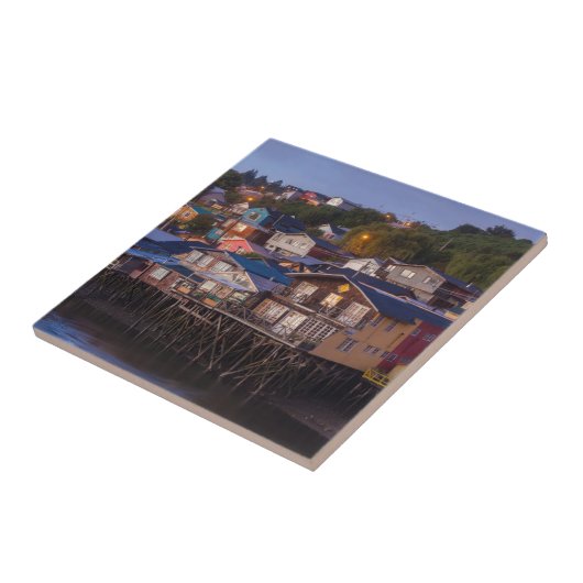 Carreau Maisons sur pilotis de Palafito, vue en hauteur (Côté)