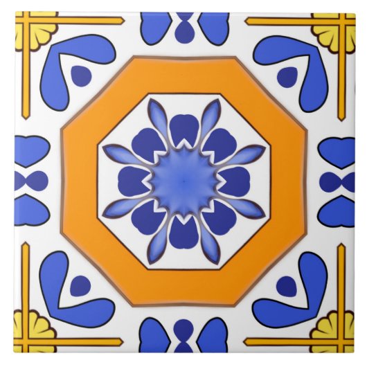 Carreau Majolica, carrelage méditerranéen, (Devant)