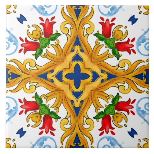 Carreau Majolica, carrelage méditerranéen, (Devant)