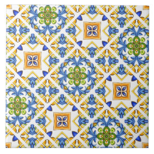 Carreau Majolica, citron, tuiles siciliennes, Carrelage en
