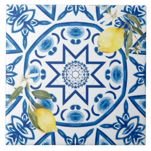 Carreau Majolica, citron, tuiles siciliennes, Carrelage en