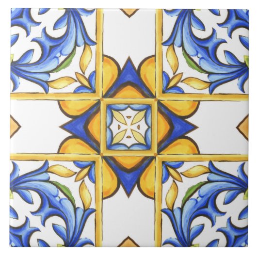 Carreau Majolica, tuiles méditerranéennes, (Devant)