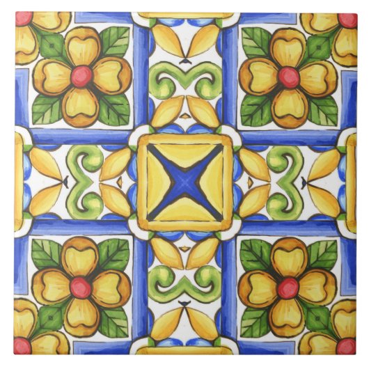 Carreau Majolica, tuiles méditerranéennes, (Devant)