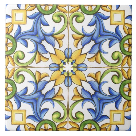 Carreau Majolica, tuiles méditerranéennes, (Devant)