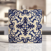 Carreau Majolique bleue et blanche rustique