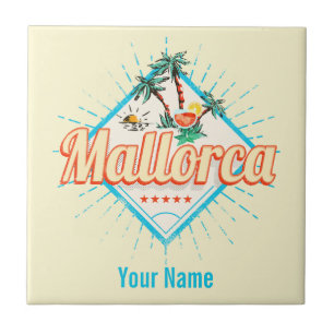 Carreau Majorque Baléares Île Retro Parrot Vintage