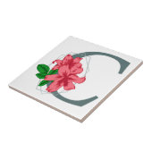 Carreau Majuscule C monogramme floral (Côté)