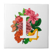 Carreau Majuscule L monogramme floral (Devant)